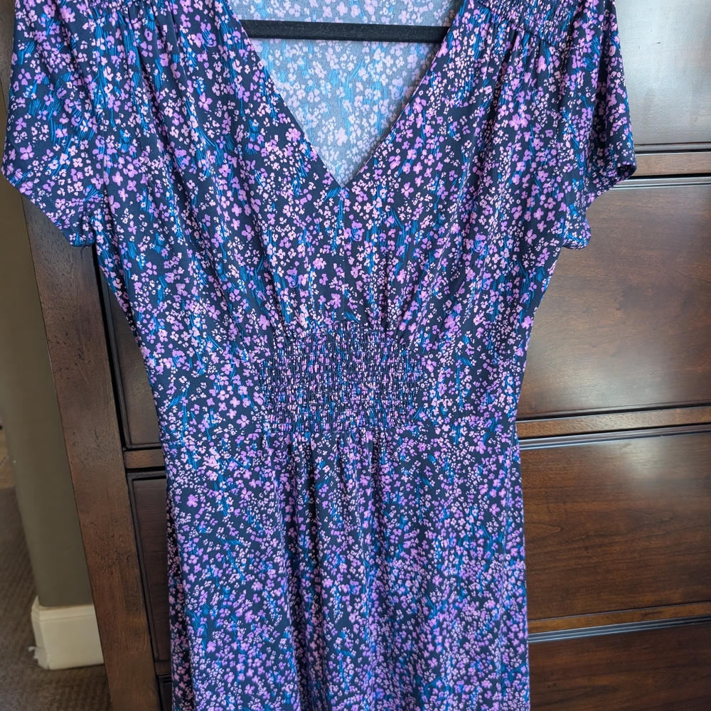 Maggy London Purple and Pink Floral Dress